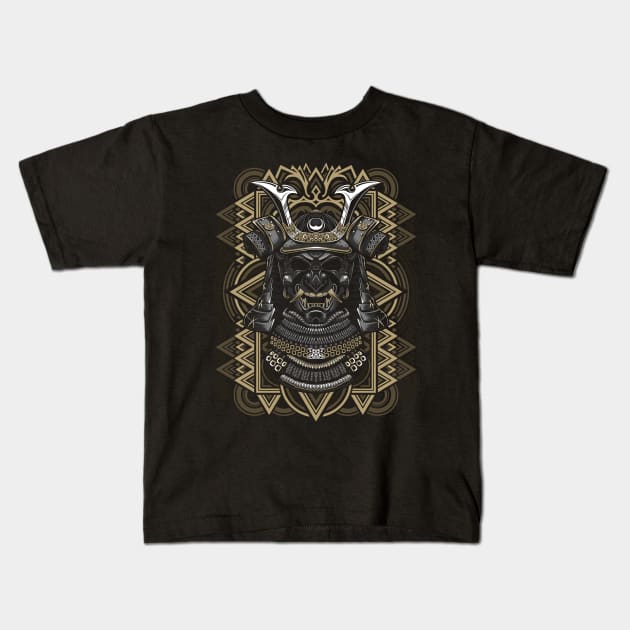 Samurai mask Kids T-Shirt by albertocubatas